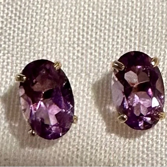 14k SOLID GOLD Genuine Amethyst 1.16 carats - Picture 4 of 6